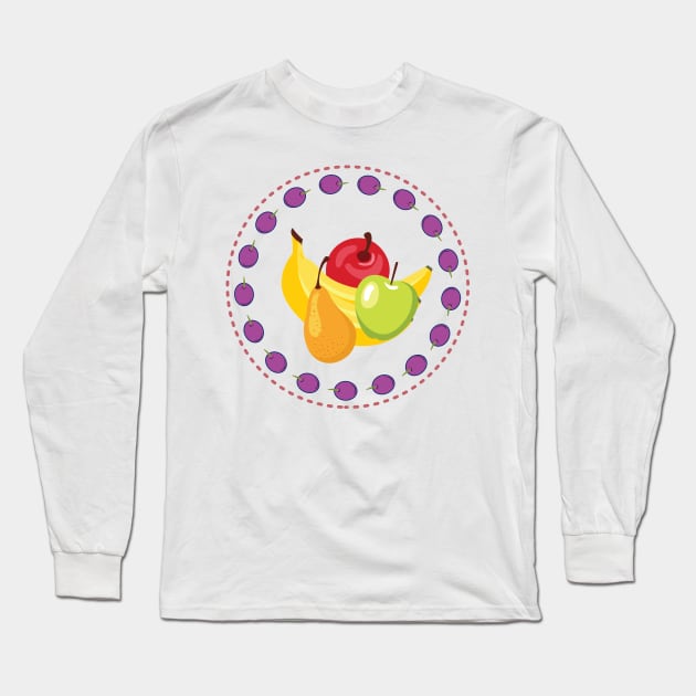 Cut-Out Fruit Stamp Long Sleeve T-Shirt by SWON Design